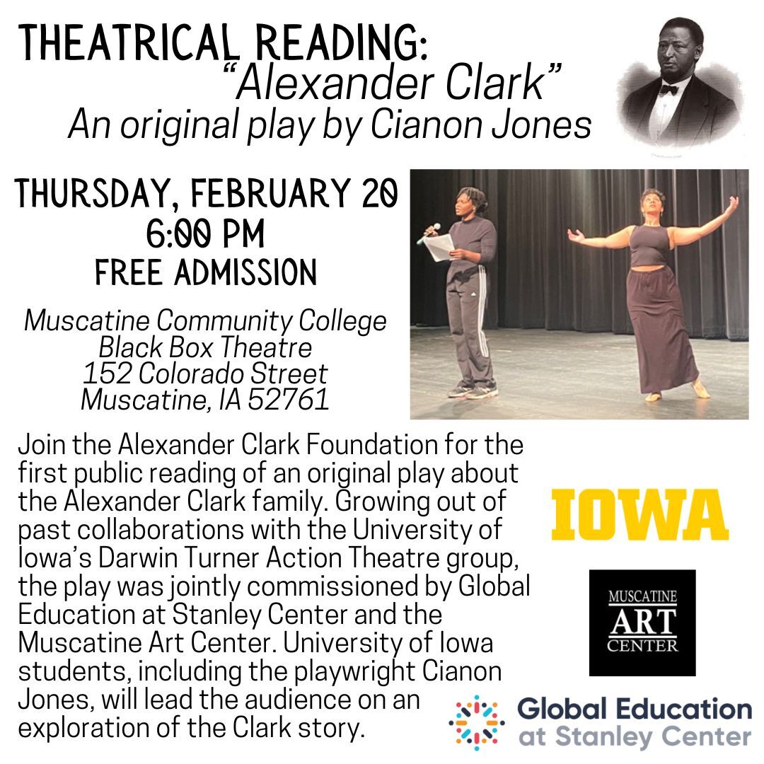 Theatrical Reading of "Alexander Clark" - An Original Play by Cianon Jones - February 20 Image