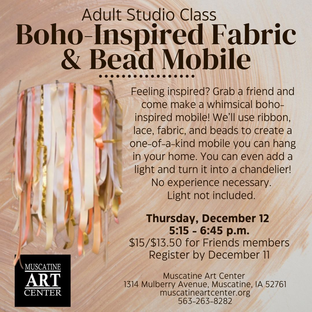 Adult Studio: Boho-Inspired Fabric & Bead Mobile - December 12 Image