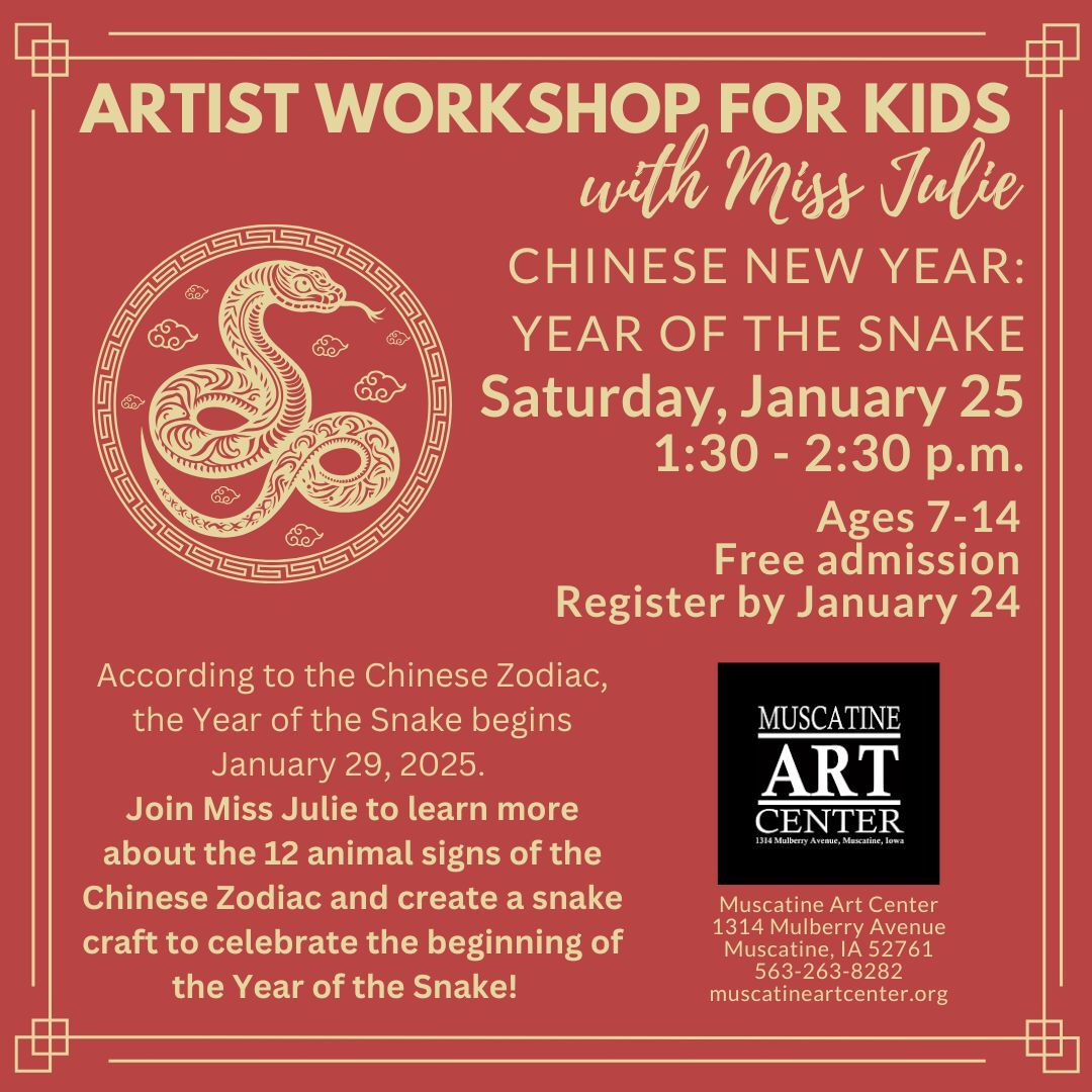 Artist Workshops for Kids with Miss Julie - Chinese New Year - January 25 Image