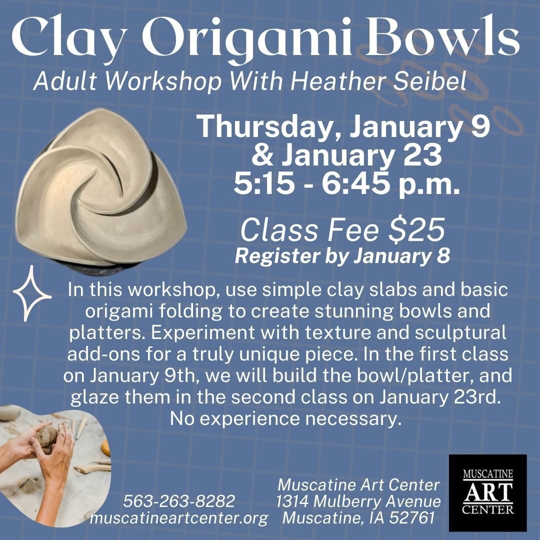 Adult Studio: Clay Origami Bowls with Heather Seibel - January 9 & January 23 Image