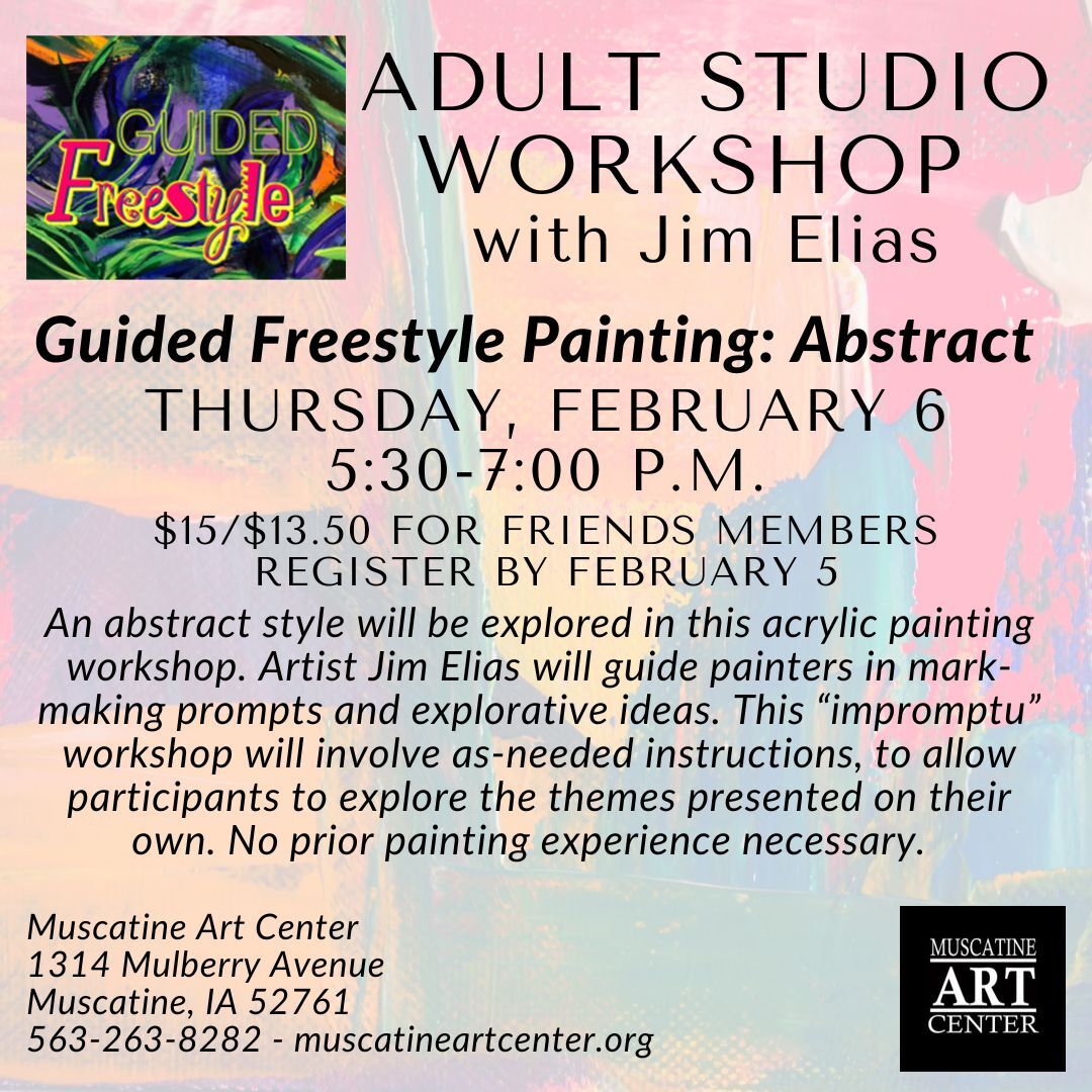 Adult Studio: Guided Freestyle Painting with Jim Elias - Abstract - February 6 Image